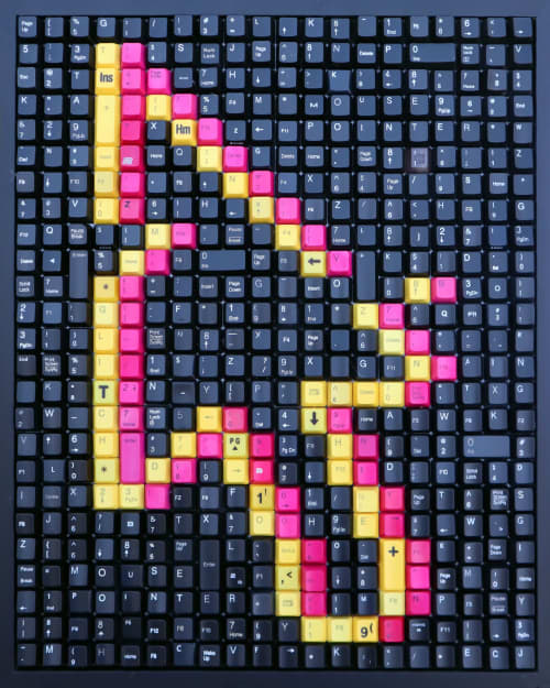 Glitch (empty color options) | Mixed Media by Erik Jensen Art. Item made of synthetic works with contemporary & modern style