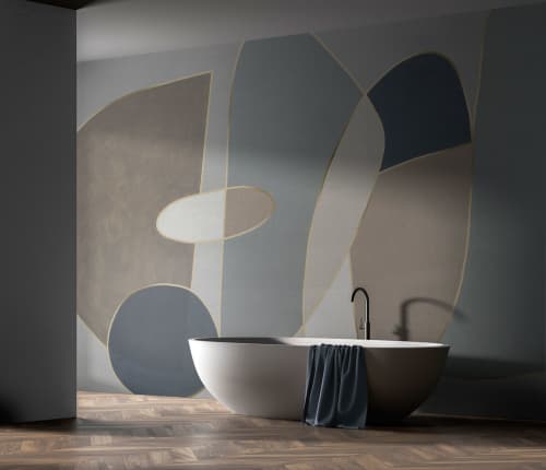 Handcrafted textured wallpaper - 45G-SF0102 | Wall Treatments by Affreschi & Affreschi. Item made of paper works with minimalism & contemporary style