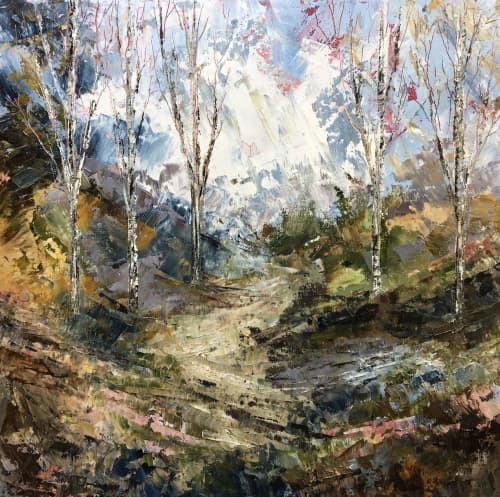A Moment of Stillness | Oil And Acrylic Painting in Paintings by Stephanie Thwaites | Ruby LivingDesign in Mill Valley. Item composed of synthetic