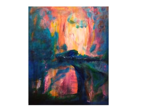 Fire Bridge | Paintings by Claire Szegvary. Item made of canvas compatible with minimalism and contemporary style