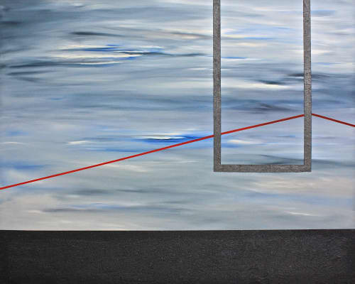 Uh Oh! Oil and Sand on Canvas | Paintings by Michele Krauss