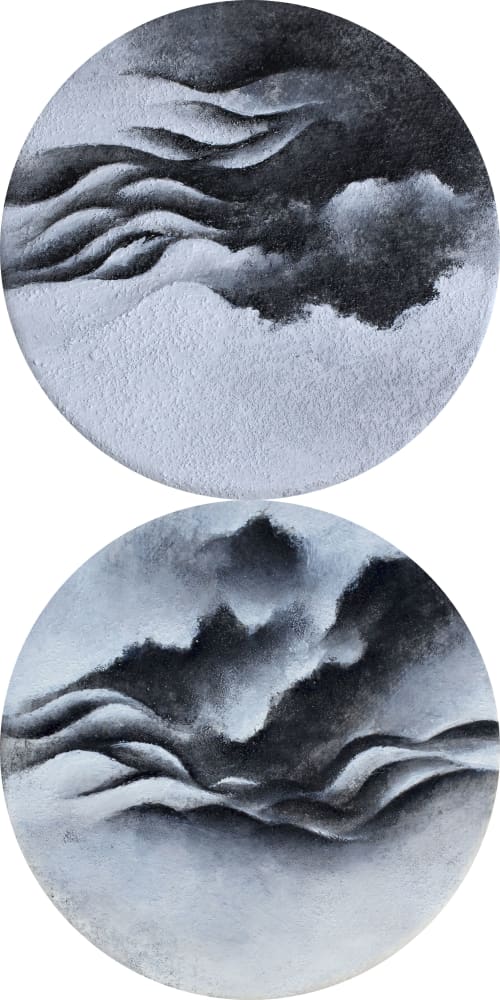 In the still air #3 and #4 | Oil And Acrylic Painting in Paintings by Francesca Borgo. Item composed of linen in minimalism or contemporary style