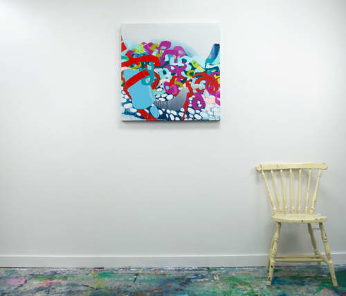 Cast of Characters | Oil And Acrylic Painting in Paintings by Claire Desjardins. Item composed of canvas and synthetic