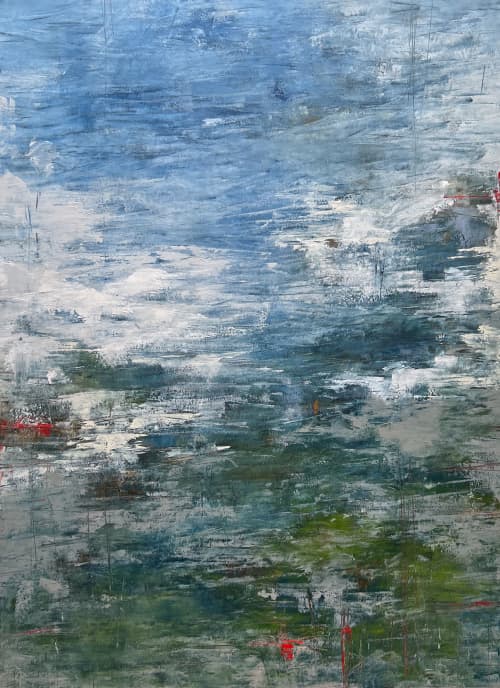 British Green | Oil And Acrylic Painting in Paintings by Ana Carolina Mönnaco. Item made of paper works with contemporary & coastal style