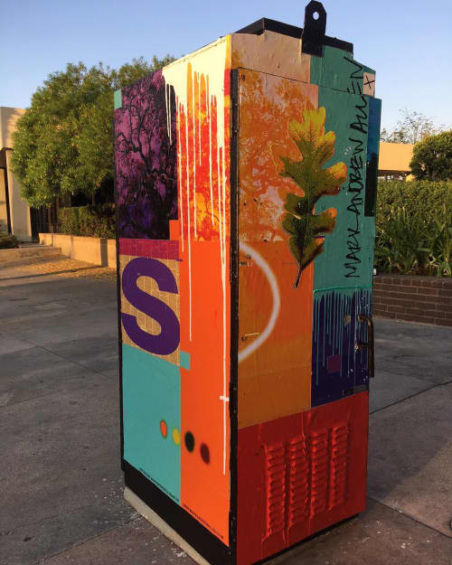 Utility Box Art | Street Murals by Mark Andrew Allen | Ventura / Sepulveda in Los Angeles. Item made of synthetic