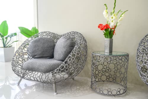 Bubbler Lounge Chair | Chairs by Monarca Goods. Item made of steel & synthetic compatible with boho and contemporary style