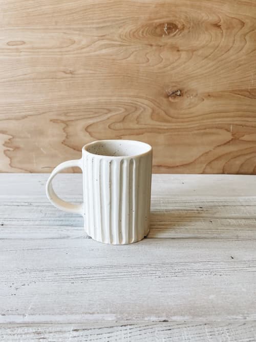 Ceramic Lined Mug in Oatmeal by Bridget Dorr Wescover Drinkware