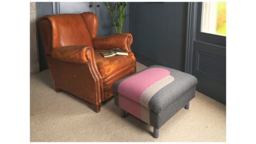 Sonia upholstered footstool | Chairs by Sadie Dorchester. Item made of wood with fabric