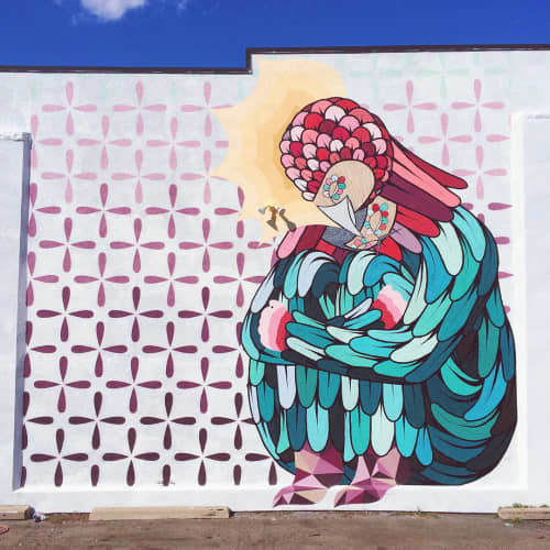 "Pushed" mural by Pedro Barrios Art at Meininger Art Supplies, Denver