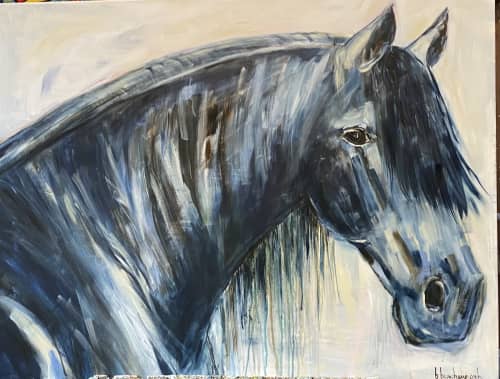 “Wild Blue I” | Oil And Acrylic Painting in Paintings by Bonnie Beauchamp Cooke. Item made of canvas with synthetic