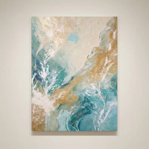 Crystal Sprites — Abstract Mineral Canvas Artwork | Prints in Paintings by Alpenglow Workshop. Item made of canvas works with boho & minimalism style