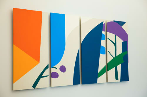 "Garden 1" | Oil And Acrylic Painting in Paintings by ANTLRE - Hannah Sitzer | Google RWC SEA6 in Redwood City. Item made of canvas & synthetic