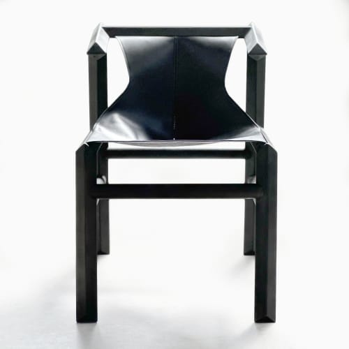 Chair 1901 - BLACK | Dining Chair in Chairs by Espina Corona | Buenos Aires in Buenos Aires. Item made of wood with leather works with contemporary style
