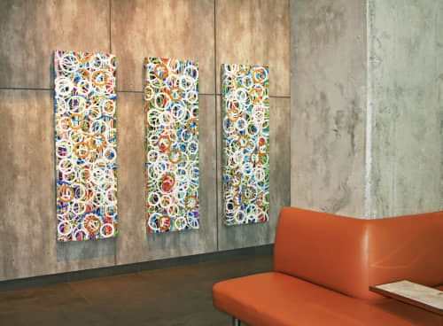 Circuitous Geometry I, II and III | Mixed Media by Kari Souders | 3737 Chestnut in Philadelphia. Item composed of canvas