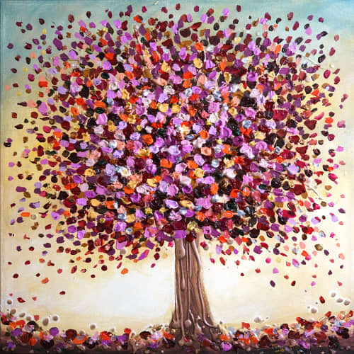 Blossoming Benevolence — Original Textured Acrylic Painting | Oil And Acrylic Painting in Paintings by DaggArt. Item made of canvas compatible with contemporary style