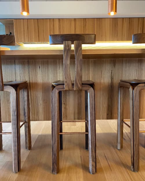 MP Stools | Bar Stool in Chairs by Leaf Furniture. Item composed of walnut