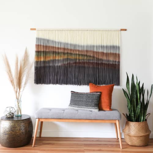 Harper - Hand Dyed Fiber Wall Hanging | Macrame Wall Hanging in Wall Hangings by Inspire By Kelsey (Kelsey Cerdas Art) | Private Residence - Santa Cruz, CA in Santa Cruz. Item composed of fiber