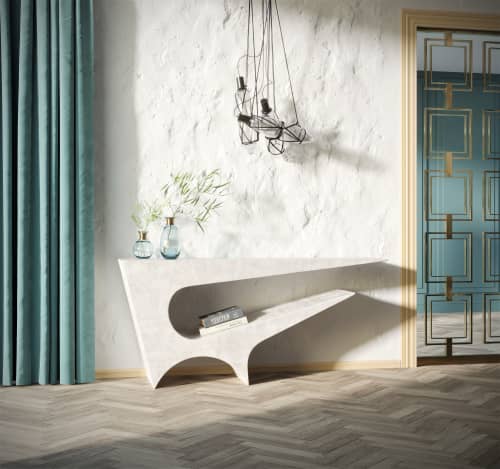 Star Axis Console in Polished Concrete | Coffee Table in Tables by Neal Aronowitz. Item composed of concrete compatible with minimalism and contemporary style