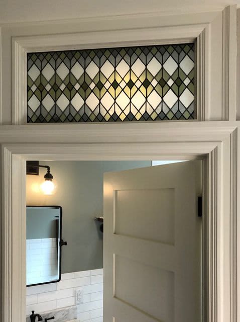 Stained Glass Transom Windows - Overlapping Trada | Art & Wall Decor by Bespoke Glass