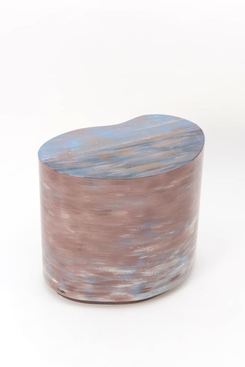 Patina Hand Painted Side Table | Tables by ALPAQ STUDIO. Item works with mid century modern & contemporary style