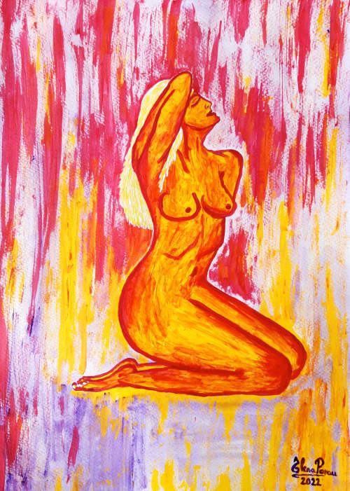 Colores de sensualidad 11 | Oil And Acrylic Painting in Paintings by Elena Parau. Item made of paper works with minimalism & country & farmhouse style