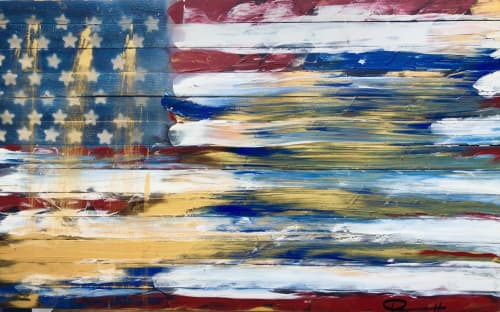 Golden Tears | Oil And Acrylic Painting in Paintings by Dutch Montana Art. Item made of synthetic