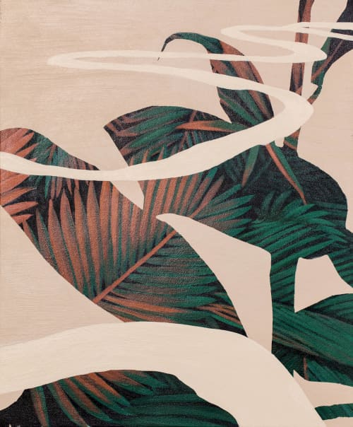 Oxbow | Oil And Acrylic Painting in Paintings by Anne Blenker. Item made of canvas with synthetic