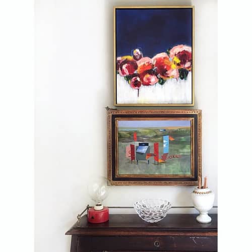 Abstract Floral Commission | Mixed Media by Elisa Gomez Art | Laurelwood House in West Lake Hills. Item made of synthetic