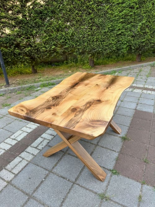 Live Edge Black Walnut Dining Table | Tables by Tinella Collection. Item composed of walnut in country & farmhouse or eclectic & maximalism style