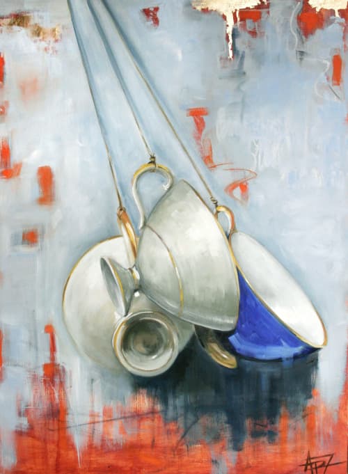 Lovely Afternoon | Oil And Acrylic Painting in Paintings by Andie Paradis Freeman | Hagood Homes at St. James Plantation in Southport. Item composed of birch wood and synthetic