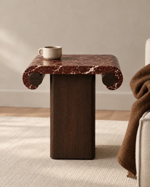 Fjord Marble Side Table | Tables by INTERIOR VISUALS. Item composed of oak wood & marble compatible with contemporary and modern style