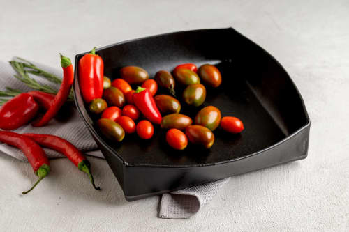 Square Black Baking Dish | Pan in Cookware by ShellyClayspot. Item made of stoneware works with minimalism & contemporary style