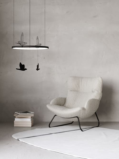 Flight Shadows - pendant circular by Svitanok | Pendants by SVITANOK by Artem Zakharchenko | Lwów Croissants in Kraków. Item made of fabric with steel works with boho & minimalism style
