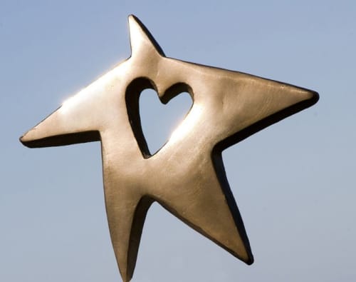 When You Wish Upon A Star | Sculptures by Nina Winters. Item made of bronze with marble