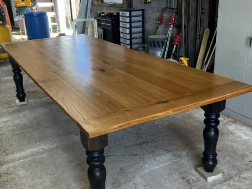 10' White Oak Dining Table | Tables by Peach State Sawyer Services. Item composed of oak wood in country & farmhouse style