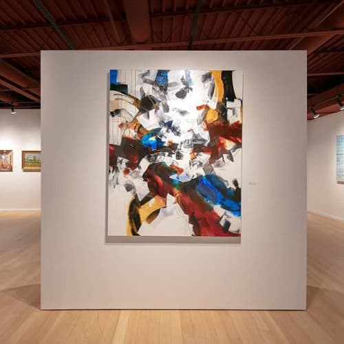 Invitational Exhibition at Moberg Gallery in Des Moines Iowa | Art Curation by Johanne Brouillette | 2921 Ingersoll Ave in Des Moines. Item made of synthetic