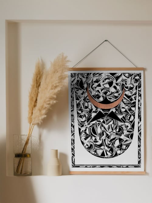 Cosmic print | Prints by Chrysa Koukoura. Item composed of paper in contemporary or art deco style