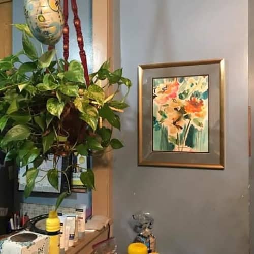 Floral Painting | Oil And Acrylic Painting in Paintings by Colleen Sandland Beatnik. Item composed of synthetic