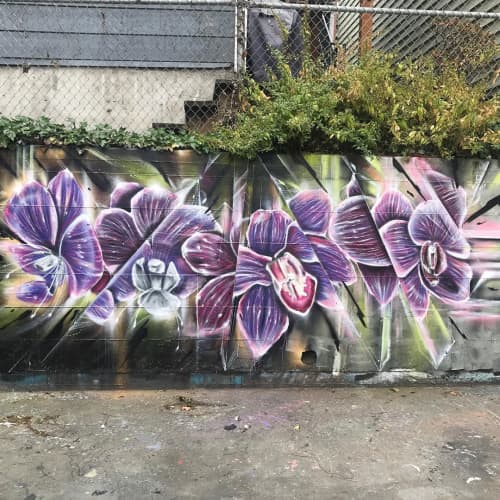 Orchids Mural | Street Murals by Max Ehrman (Eon75). Item made of synthetic