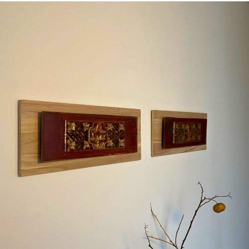 Chinoiserie Wall Art – Antique Chinese Giltwood Openwork Flo | Wall Sculpture in Wall Hangings by Loom&Drift. Item made of wood works with country & farmhouse & art deco style