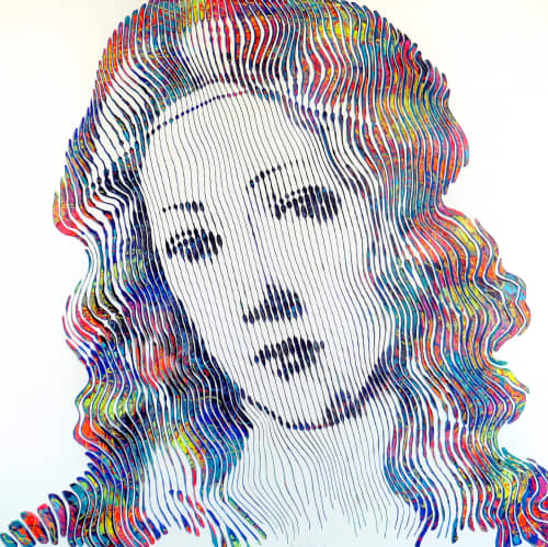 La madonna tribute to boticelli | Mixed Media in Paintings by Virginie SCHROEDER