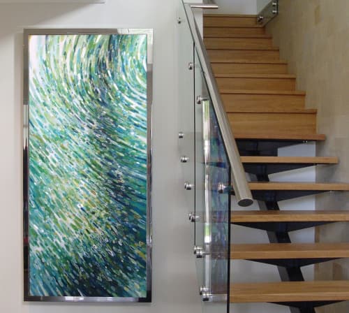 Amber Wave | Oil And Acrylic Painting in Paintings by Margaret Juul. Item composed of synthetic