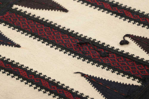 Vintage Afghan Kilim in Beige with Geometric Patterns - Rug | Area Rug in Rugs by Rug and Kilim