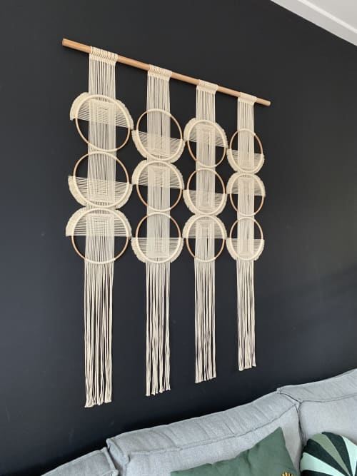 Geo Connect | Macrame Wall Hanging in Wall Hangings by studionom.. Item composed of wood & cotton compatible with contemporary style