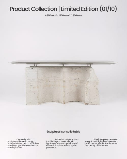 [Fragment 001] | Console Table in Tables by designaccaso. Item made of steel & stone compatible with minimalism and contemporary style