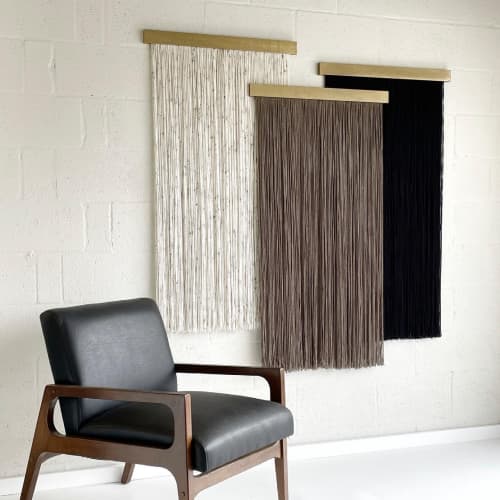 Linear fiber canvases | Tapestry in Wall Hangings by Vita Boheme Studio. Item made of wood with fabric