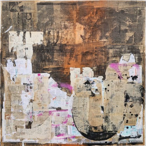 Felling Stitches | Mixed Media in Paintings by Dale Voelker. Item made of paper compatible with contemporary and modern style