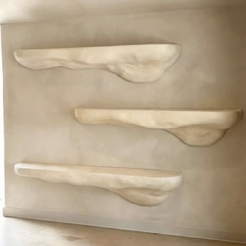 Giant Organic Floating Shelf Console Table Hemp | Shelving in Storage by ZOA concept. Item made of wood works with contemporary style