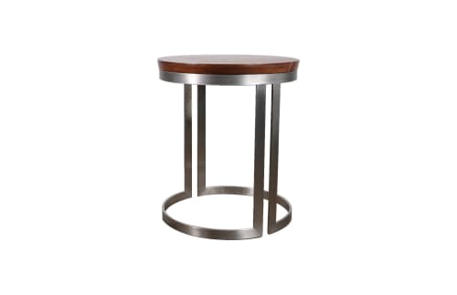 Trillo Modern Side Table in Stainless Steel, By Costantini | Tables by Costantini Designñ. Item made of oak wood with steel