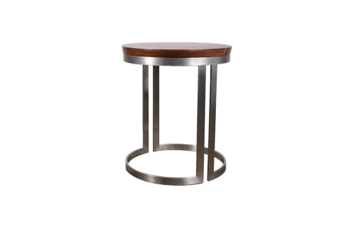 Trillo Modern Side Table in Stainless Steel, By Costantini | Tables by Costantini Design. Item made of oak wood with steel
